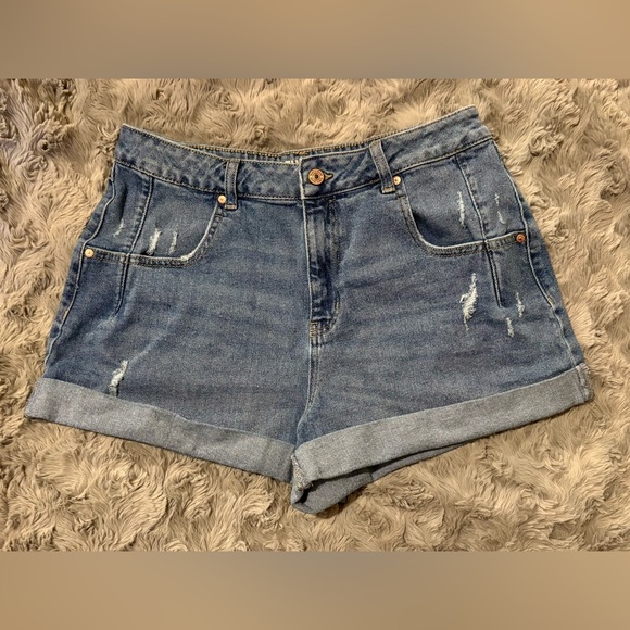 Rewash Pants - Rewash Distressed Blue Jean Shorts